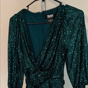 DKNY Emerald Sequin Dress